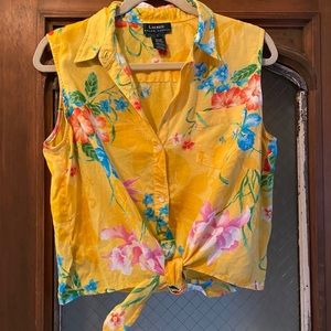 Hawaiian Lauren by Ralph Lauren tie front Tank Top